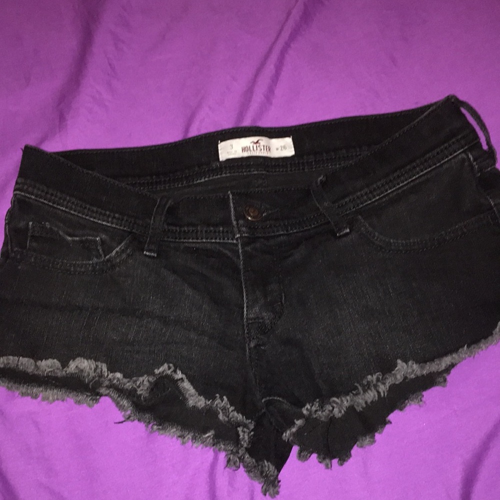 Hollister black denim shorts